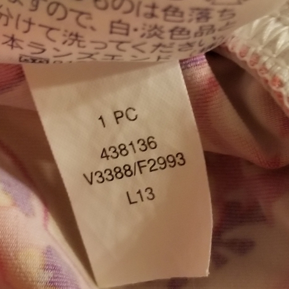 Land's End Pink Paisley V-neck Halter Swim Tankini - Picture 7 of 10